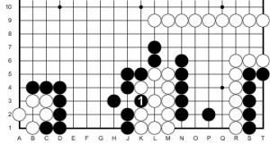 Nero ha appena catturato il ko con 1. Valutando le minacce possibili, è possibile salvare il gruppo bianco?