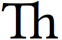 Legatura Th serif